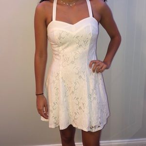 White floral pattern dress